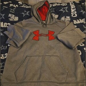 Under Armour Gray Hoodie with Red Logo XL